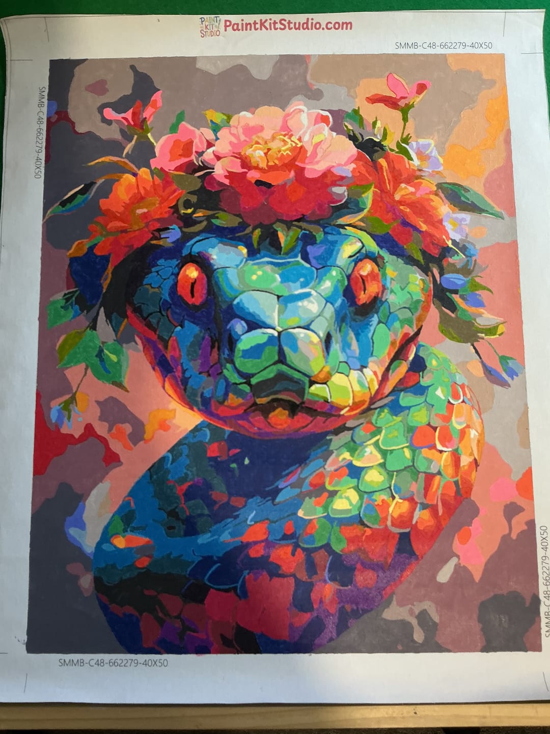 Customer photo review of Floral Snake Art