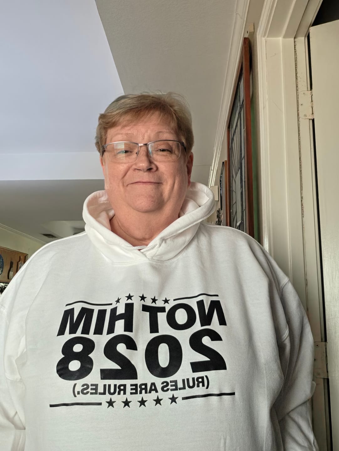 Customer photo review of $20 Stockroom Exclusive Hoodie — NOT HIM 2028