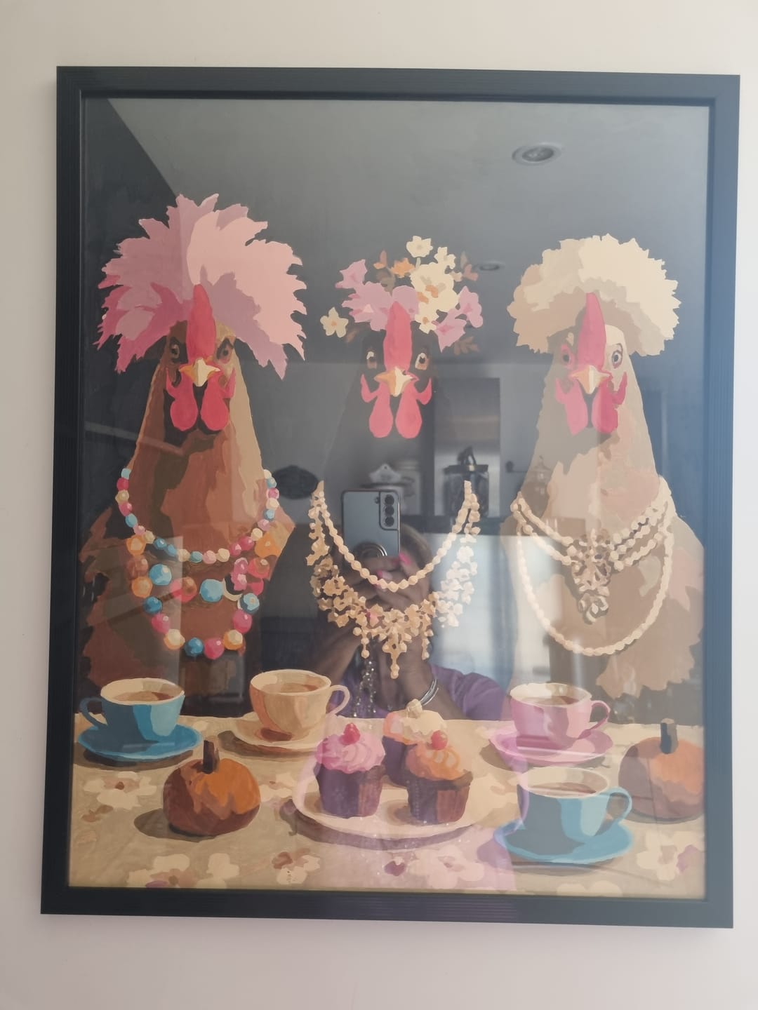 Customer photo review of Fancy Chickens Society | Paint by Number