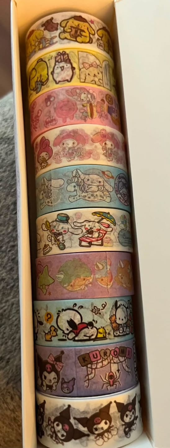 Customer photo review of Sanrio Washi Tape Roll - Set of 10