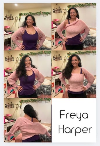 Customer photo review of Brushed scarf with thumb holes - Black