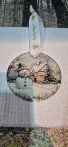 Customer photo review of Glazen Kerstboomhanger Ø 7,5 cm Ronde Hanger voor Sublimatie & Personalisatie