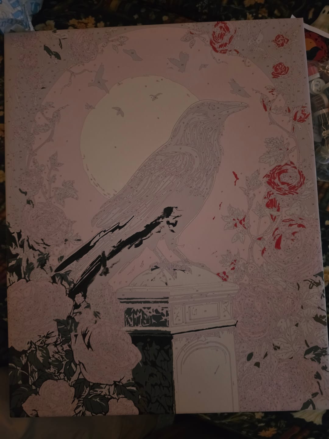 Customer photo review of Roses and Ravens | Paint by Number