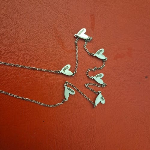 Customer photo review of Custom Engraved Heart Necklace