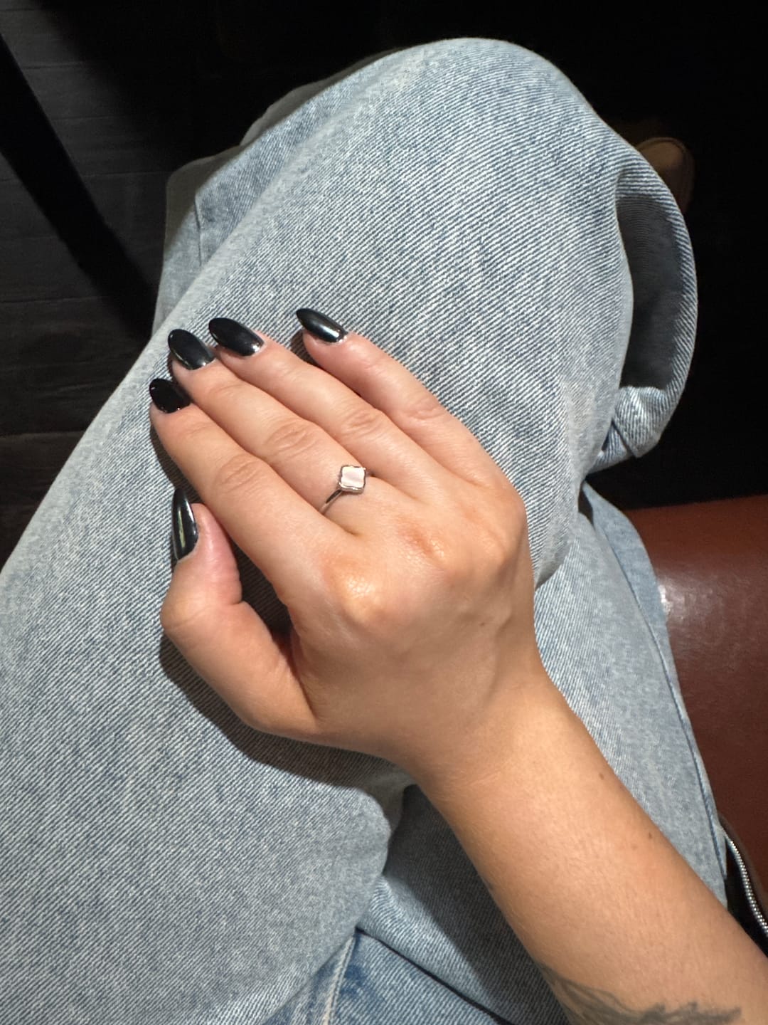 Customer photo review of Flora Silver White Ring