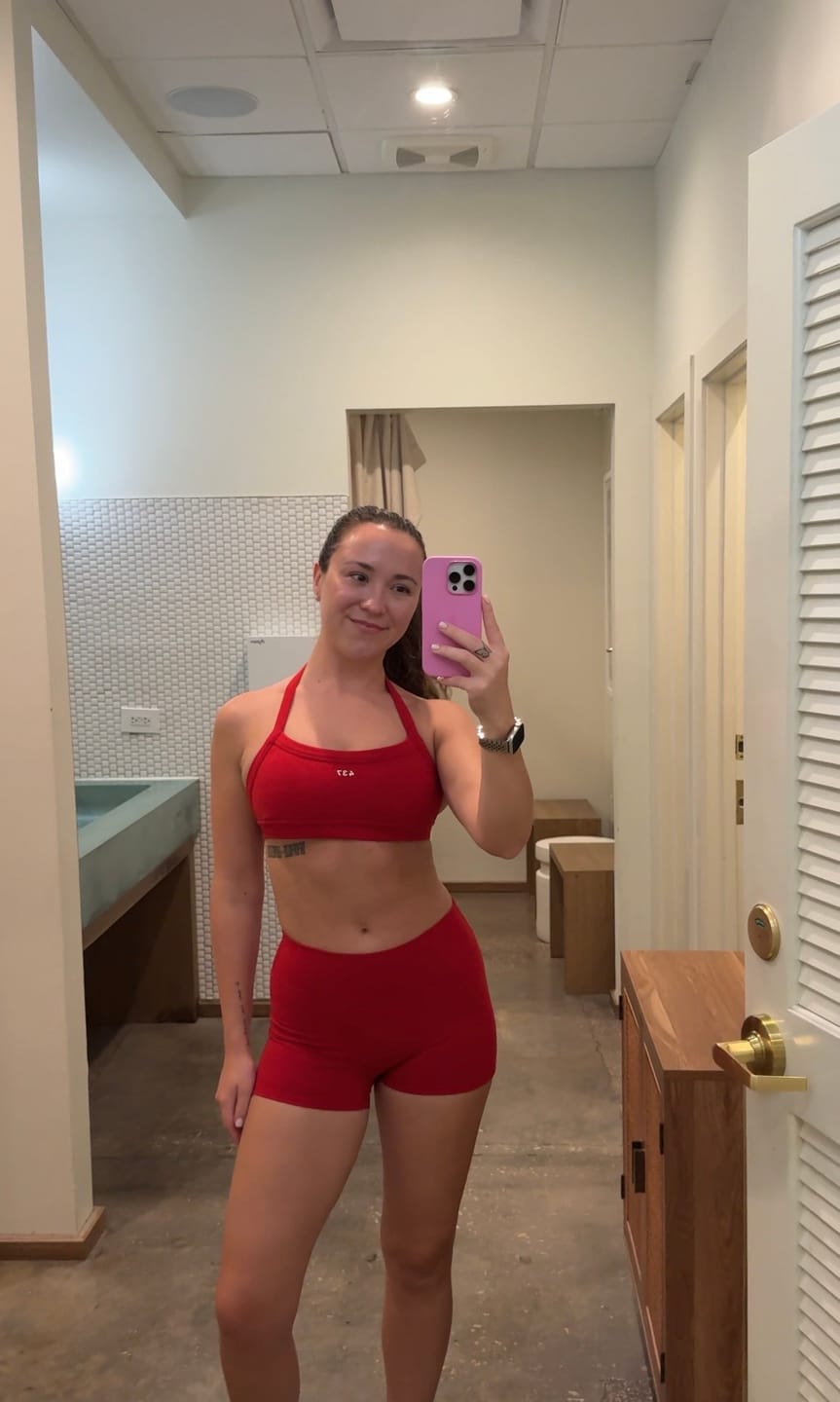 Customer photo review of The Micro Short Scarlet