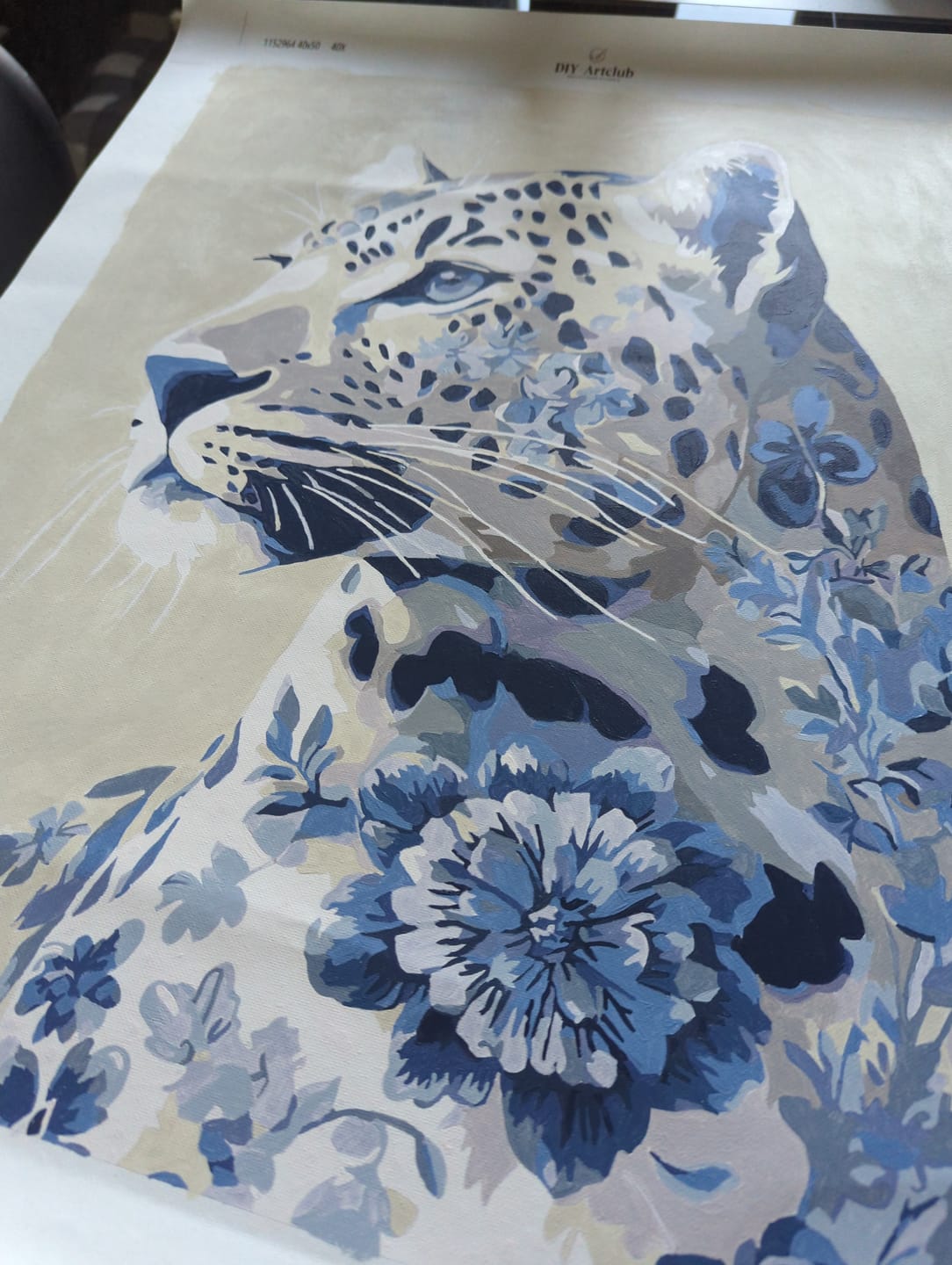 Customer photo review of Delft Blue Leopard | Paint by Number
