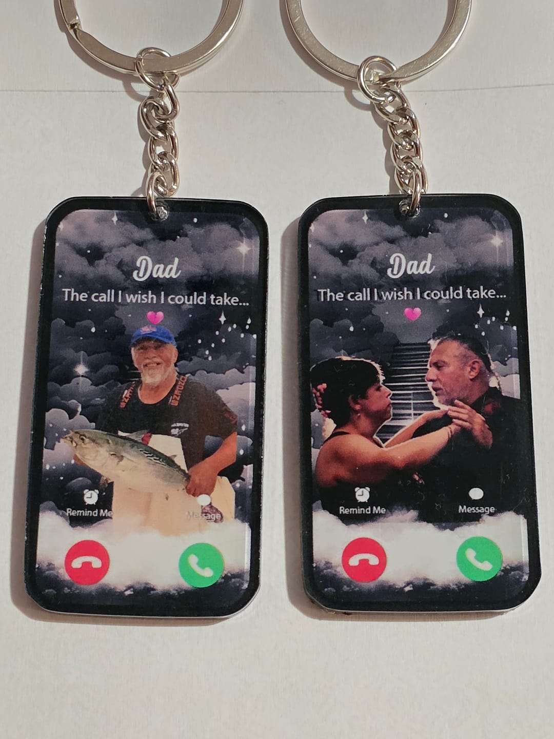Customer photo review of The Call I Wish I Could Take Memorial Sympathy Gift Remembrance Keepsake Photo Personalized Acrylic Keychain