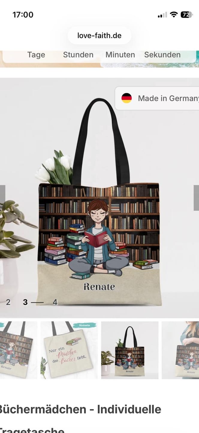 Customer photo review of Büchermädchen - Individuelle Tragetasche