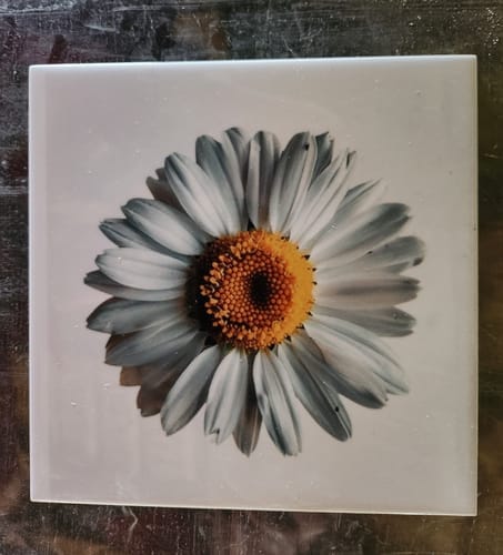 Customer photo review of Sublimatie tegel 15x15 cm wit glans – keramiek A+ kwaliteit