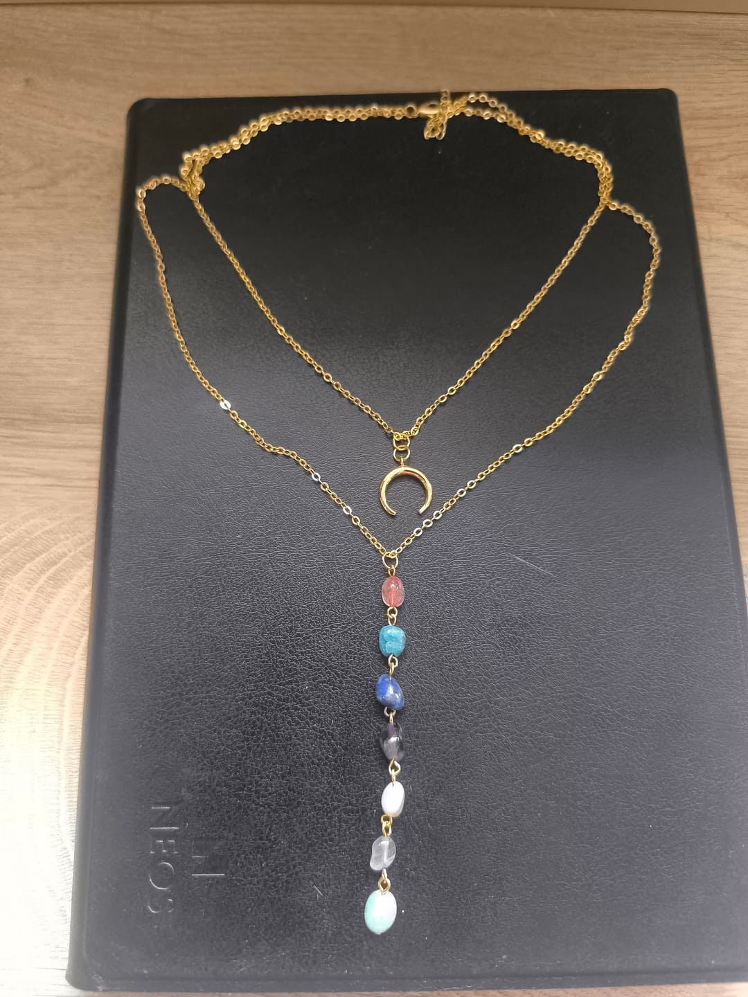 Customer photo review of Collier Double "Cascade des 7 Chakras"