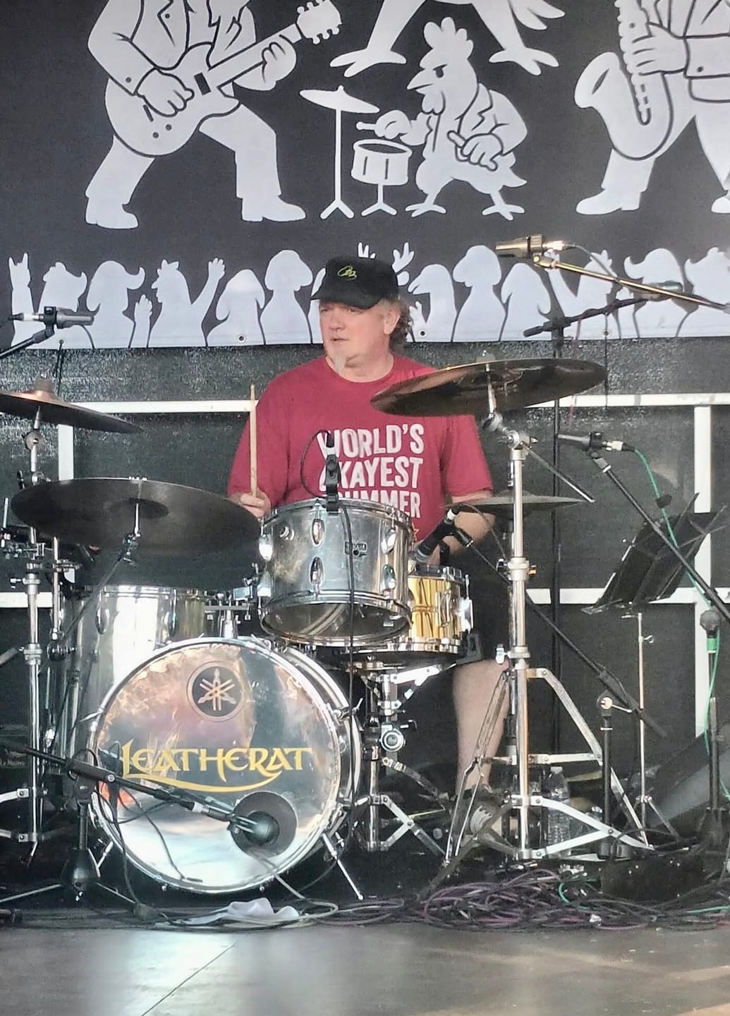 Customer photo review of World's Okayest Drummer T-Shirt