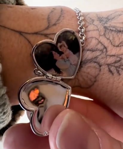 Customer photo review of Custom Photo Heart Locket Bracelet