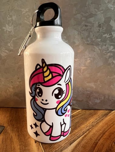 Customer photo review of Sublimatie Waterfles 400ml – Personaliseerbare Aluminium Bidon