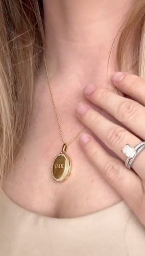 Customer photo review of Custom Photo Oval Locket Necklace
