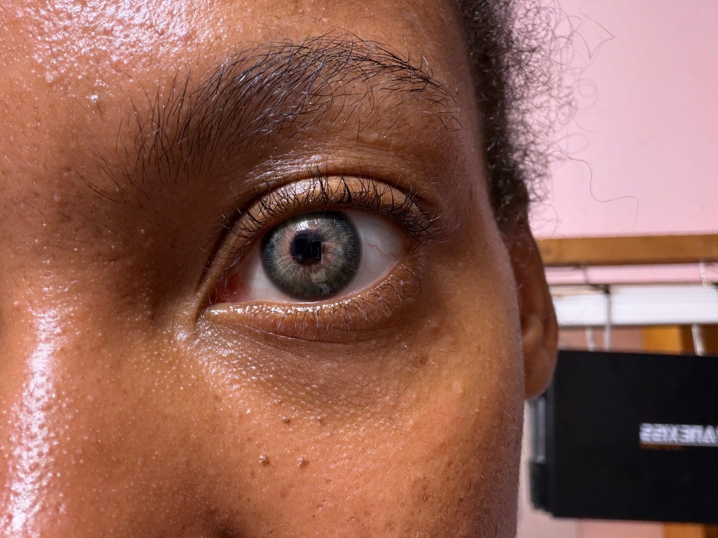 Customer photo review of Asherah Green Colored Contact Lenses