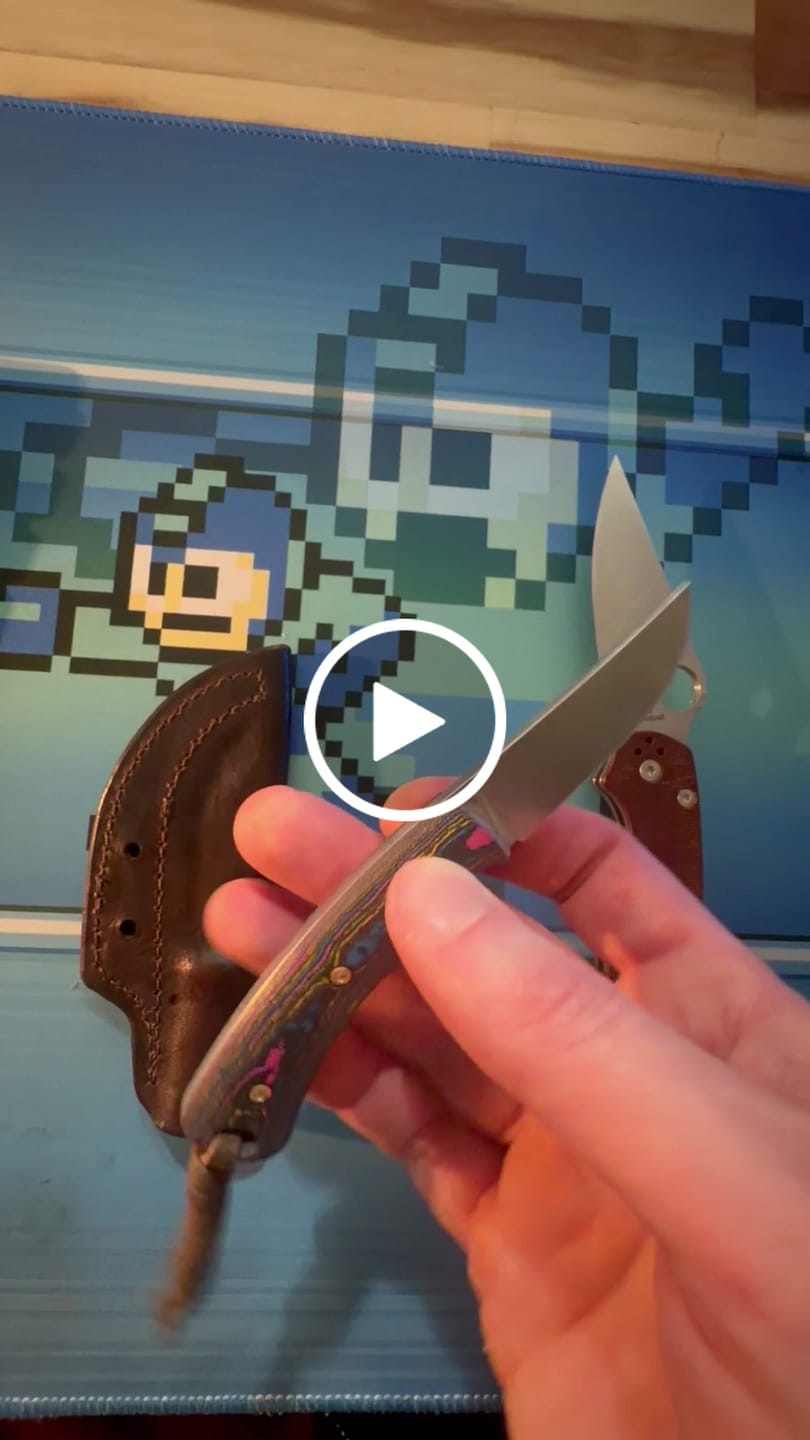 Customer video review of TRM TAGALONG Fixed Blade - CPM-MagnaCut, 80's Camo Carbon, Leather Taco Sheath - Made in USA (DLR-TAG-CC-80S)