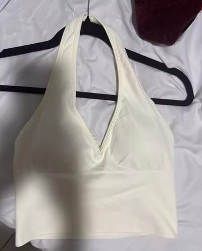 Customer photo review of Women’s Halter Workout Top – Élan