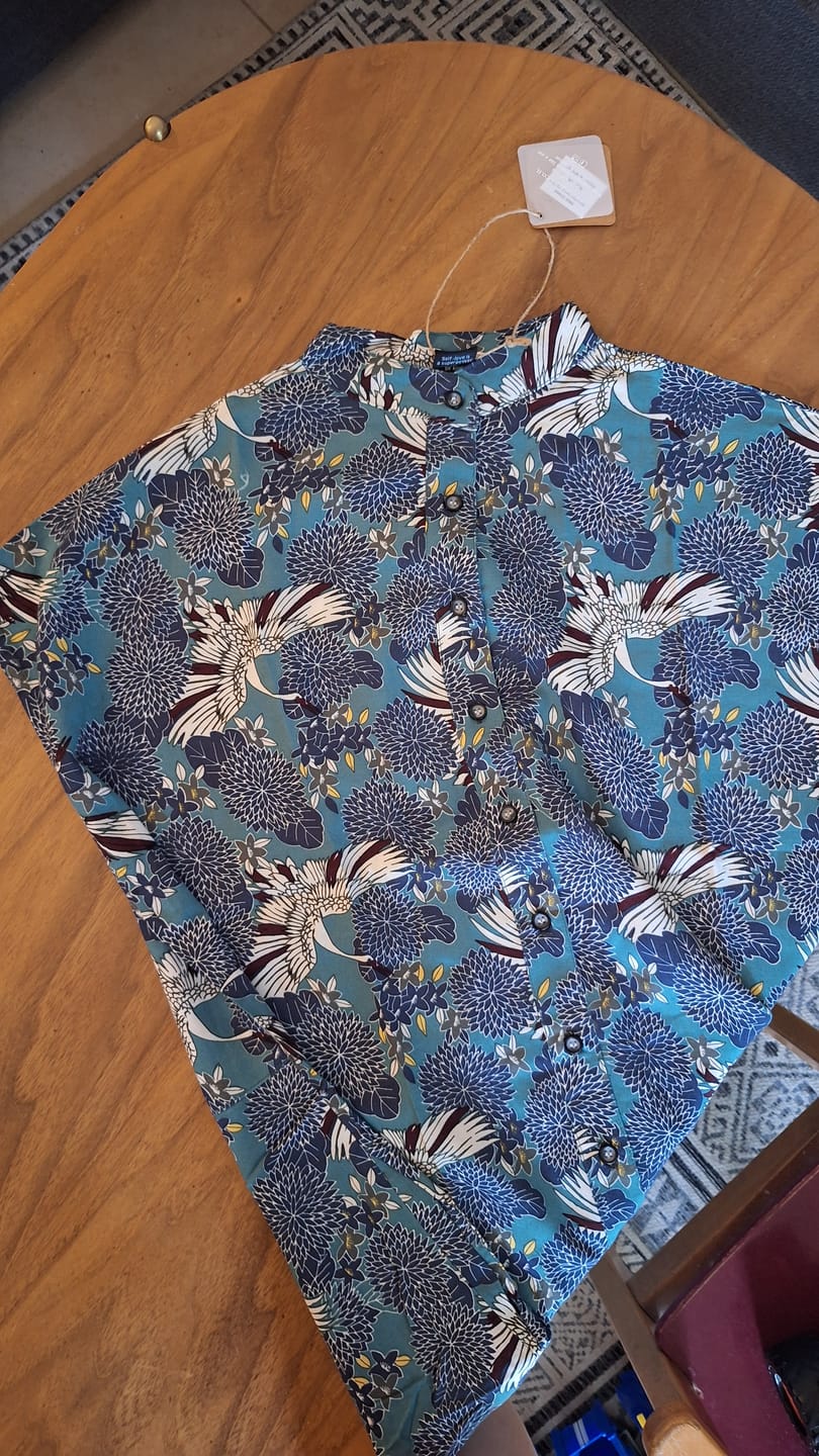 Customer photo review of שמלת מידי אוברסייז עגורים בכחול