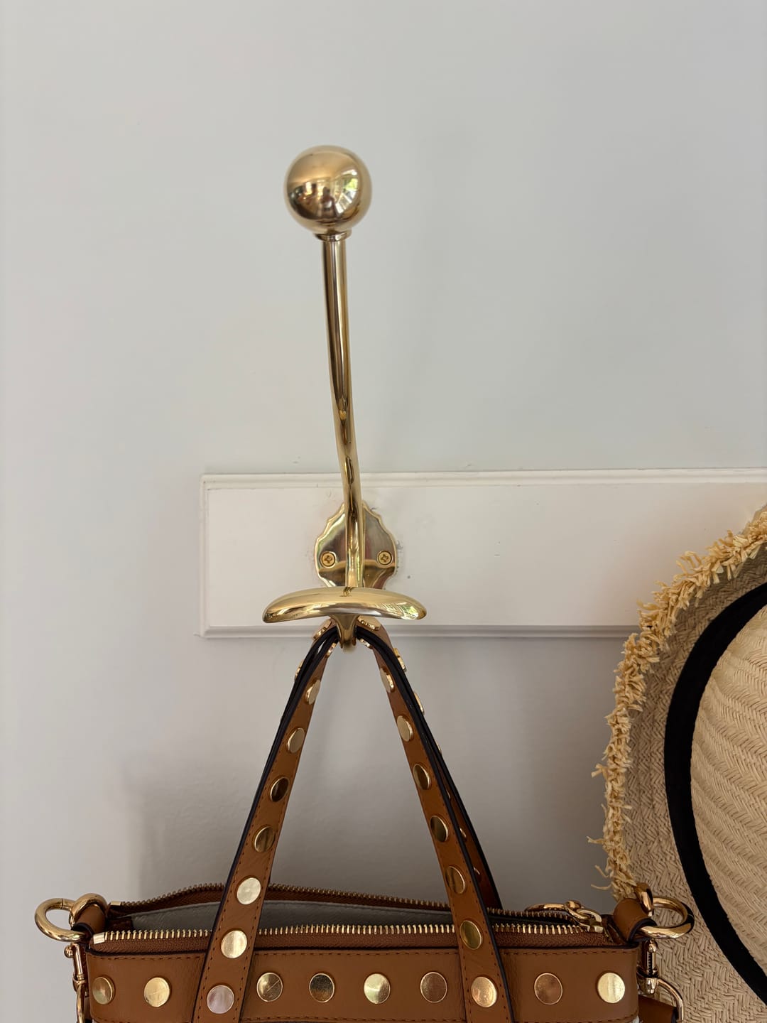 Customer photo review of Heritage Brass Double Hat & Coat Hook Large Size - Unlacquered Brass