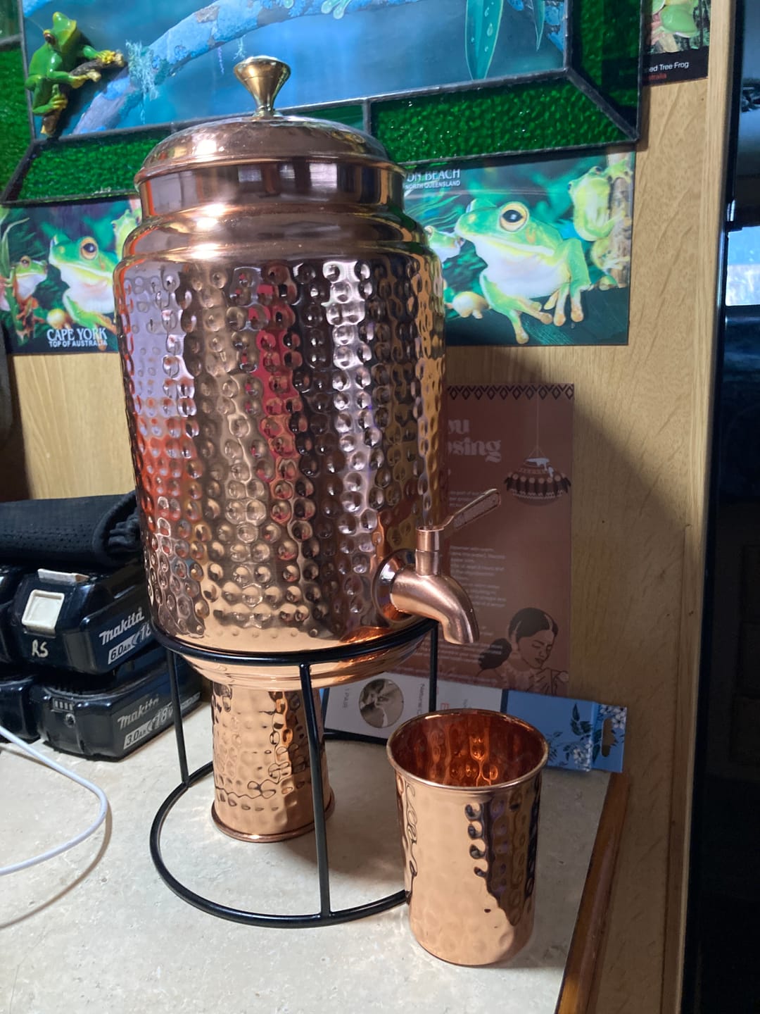 Customer photo review of 5L Pure Copper Water Dispenser with 300ml Cups & Stand