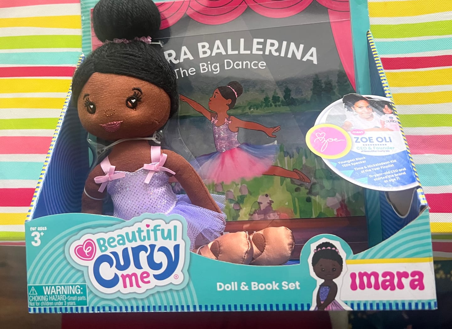 Customer photo review of Imara Ballerina 10-Inch Black Plush Doll and Storybook Set