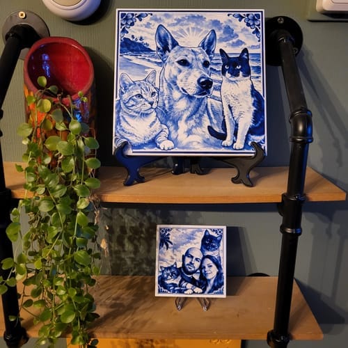 Customer photo review of Sublimatie tegel 15x15 cm wit glans – keramiek A+ kwaliteit