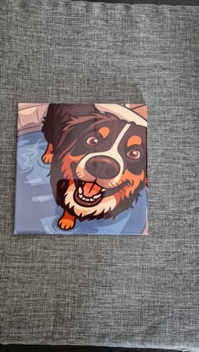 Customer photo review of Sublimatie Keramische Tegel 10.8 x 10.8cm Wit Mat voor sublimatie - Keramiek