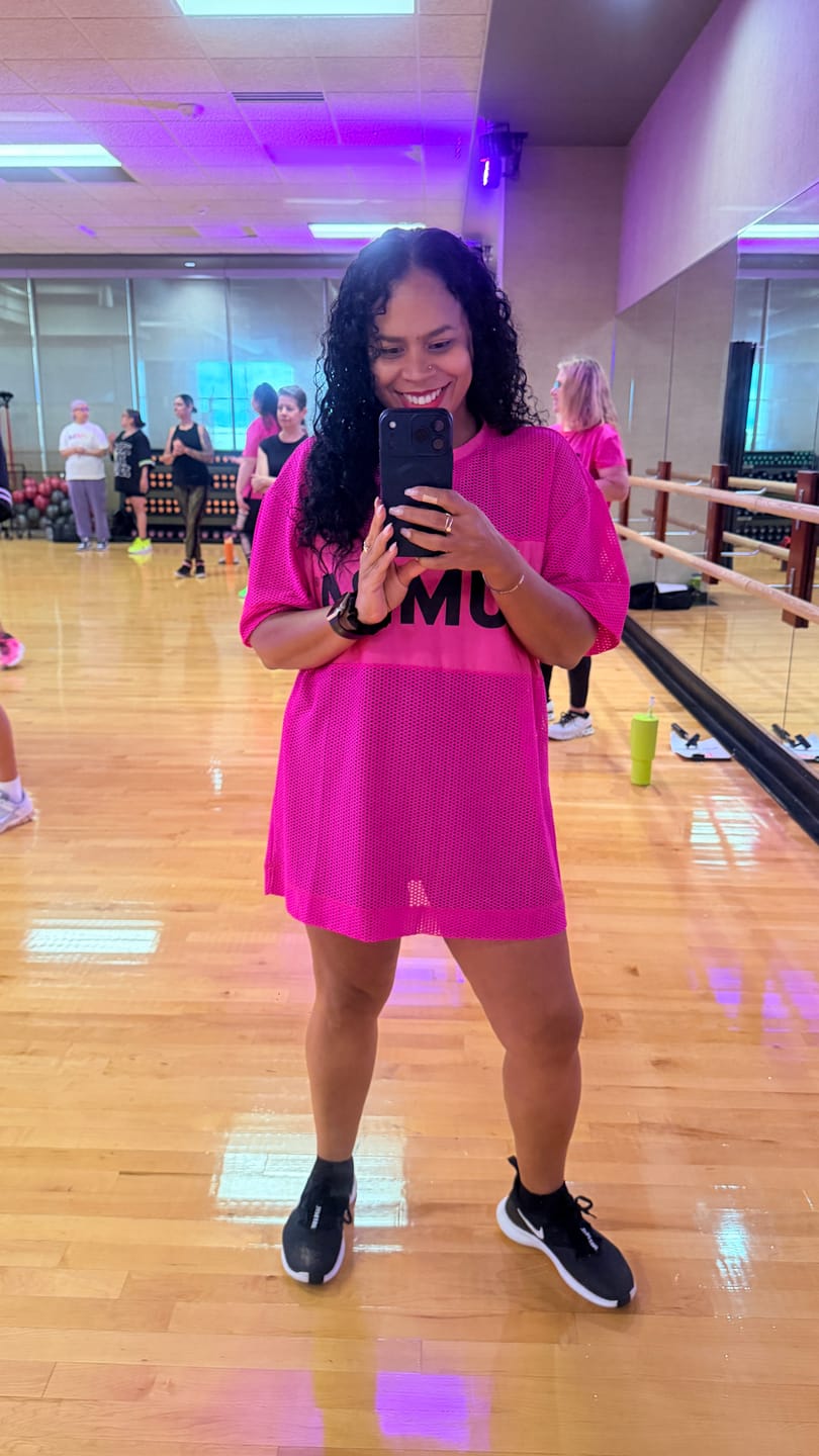 Customer photo review of Ultrabright Mesh Boxy Top