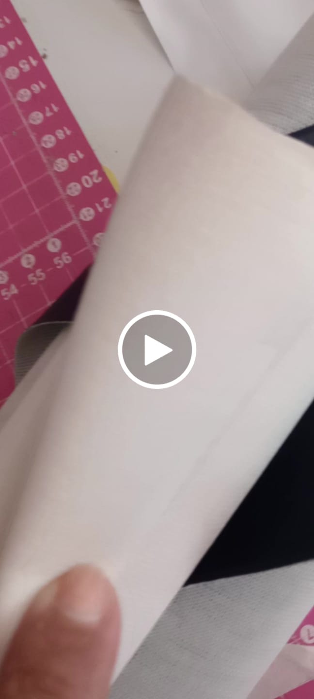 Customer video review of SINTETICO PIED DE POULE 0.8MM FUNDO MALHA COR ROSA BEBE / BRANCO