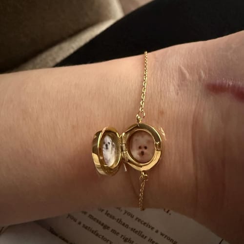 Customer photo review of Custom Photo Locket Bracelet