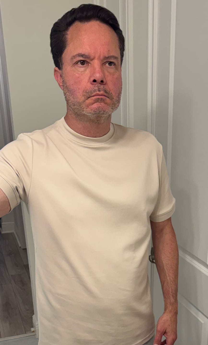 Customer photo review of Mock Neck T-Shirt