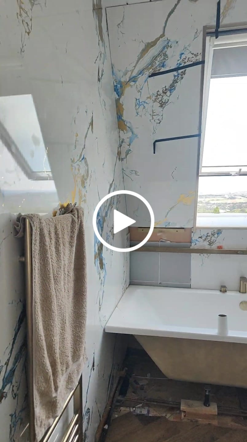 Customer video review of 10mm Oro Blue Gloss Shower Panel 1M x 2.4M