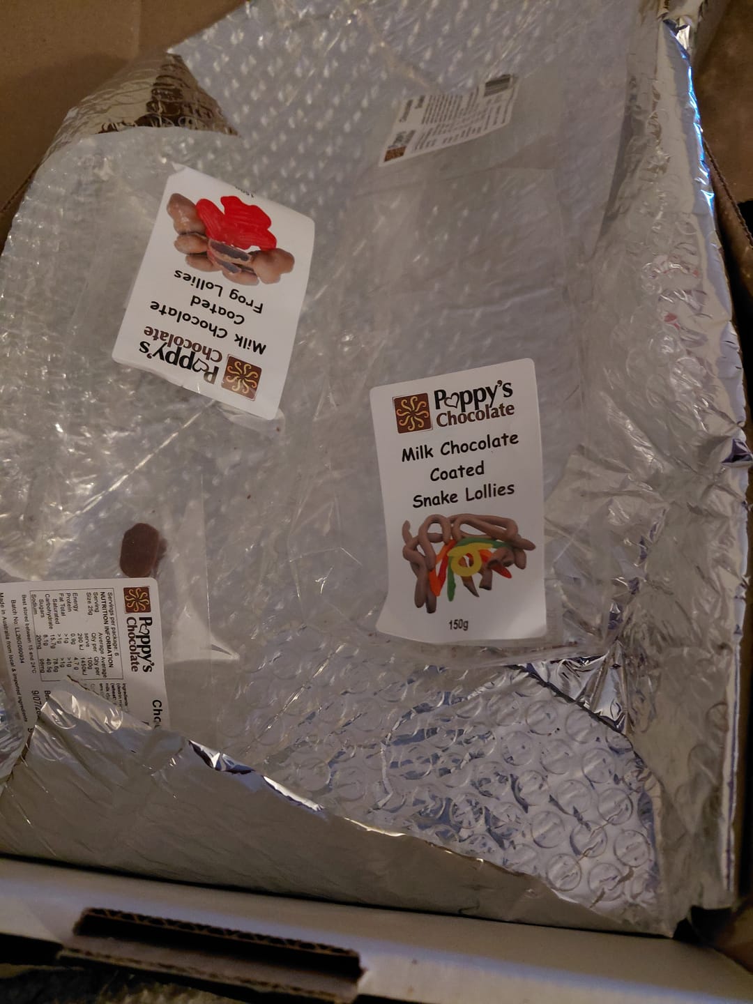 Customer photo review of Milk Chocolate Coated Snakes 150g