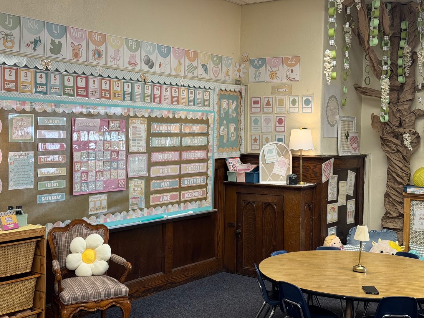 Customer photo review of Bubblegum Pink Calendar Pocket Chart – 44 Pockets | Classroom Calendar for Teachers