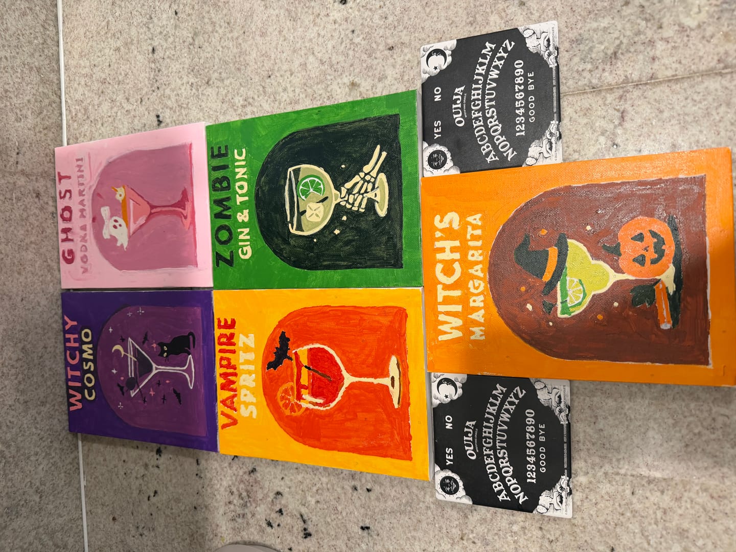 Customer photo review of 6 Mini Paintings - Halloween Cocktails Set