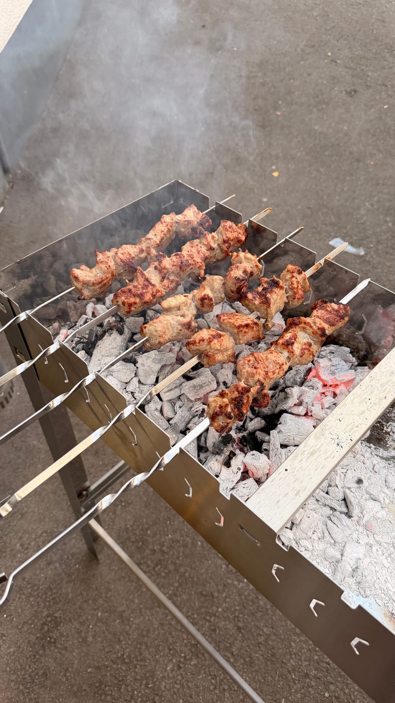 Customer photo review of Schweine-Schaschlik Original - Mayonnaise Zwiebel Kräuter Marinade | mySchaschlik