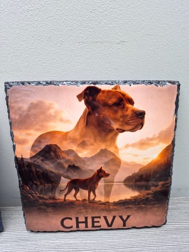 Customer photo review of Leisteen Vierkant 19,5x19,5cm voor sublimatie