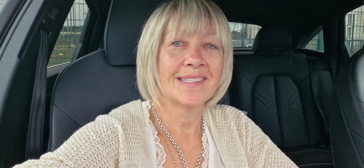 Customer photo review of Clara Beige Knit Cardigan