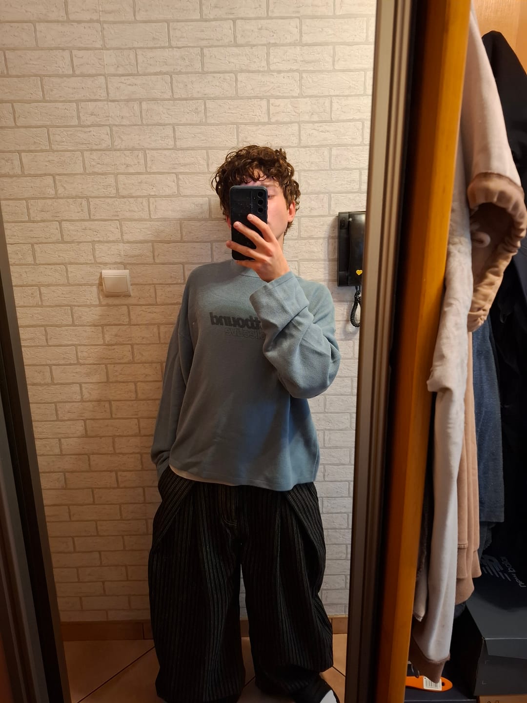 Customer photo review of Aelfric Eden Pinstripe Baggy Barrel Jeans