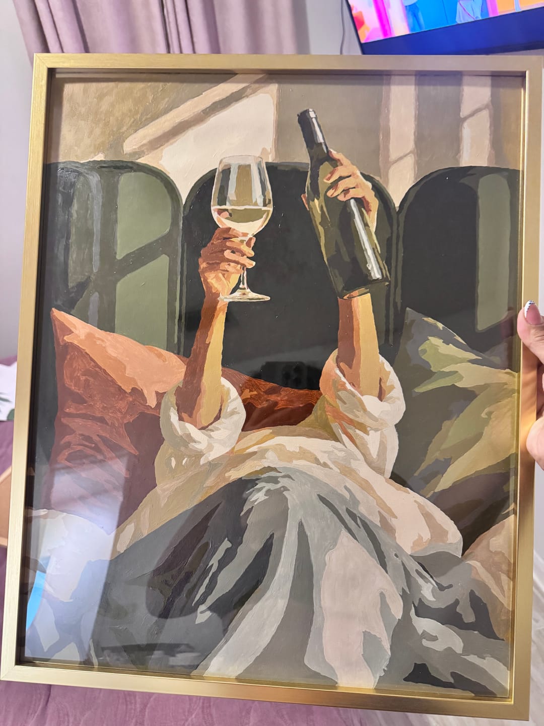 Customer photo review of Wine in Bed | Paint by Number