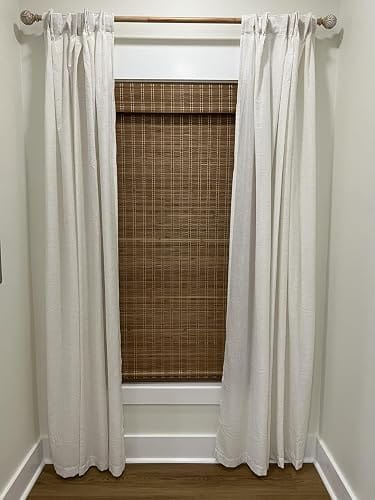 Customer photo review of Bringnox Motorized Woven Wood Shades 50%/70%/100% Blackout Bamboo