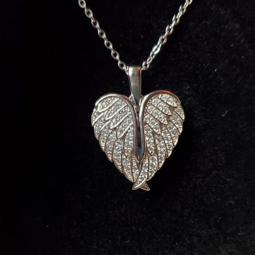 Customer photo review of Custom Angel Photo Locket Necklace