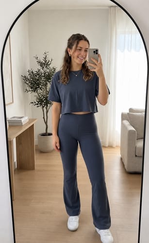 Customer photo review of Women’s Boxy Top & Flare Pants Set – Boxy Flare