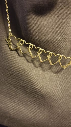 Customer photo review of Custom Heart Name Necklace