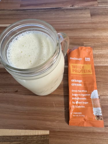 Customer photo review of Whey Protein Powder - Single Serving Sample Stick Packs
