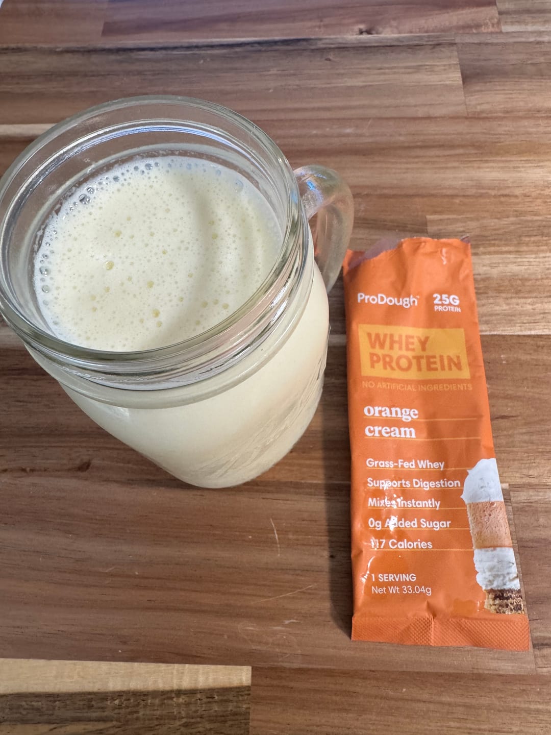 Customer photo review of Whey Protein Powder - Single Serving Sample Stick Packs