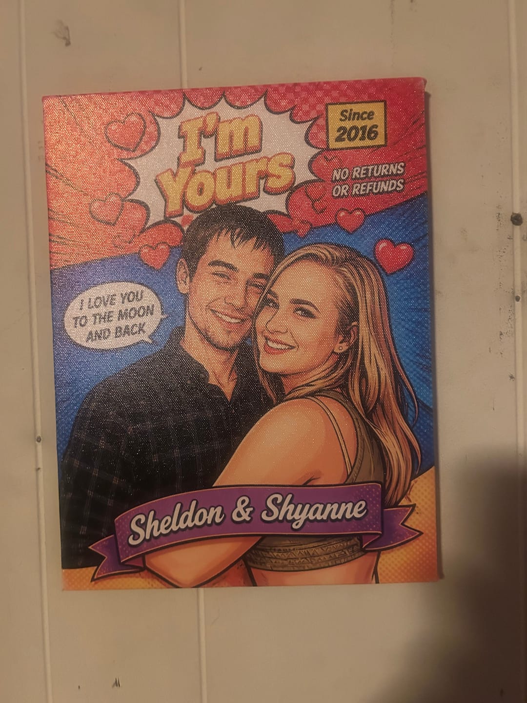 Customer photo review of I'M YOURS | Custom Couple Portrait