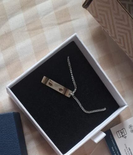 Customer photo review of Custom Eyes Necklace