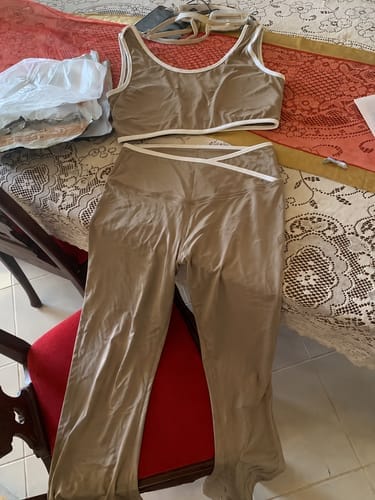 Customer photo review of Women’s Top & Flare Pants Set – Outline Signature